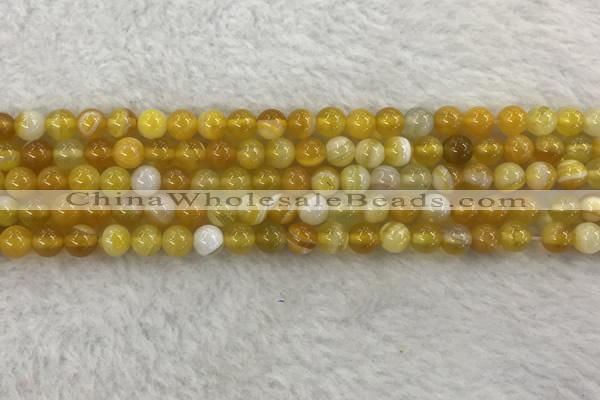 CAA1851 15.5 inches 6mm round banded agate gemstone beads