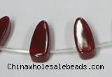 CAA187 15.5 inches 8*19mm freeform red agate gemstone beads