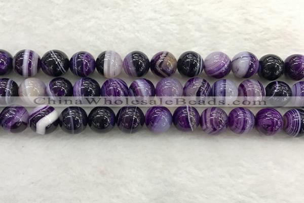 CAA1874 15.5 inches 12mm round banded agate gemstone beads