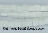 CAA19 15.5 inches 6*6mm cube white agate gemstone beads wholesale