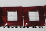 CAA191 15.5 inches 25*25mm square red agate gemstone beads