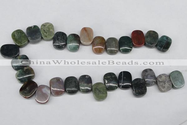CAA199 Top-drilled 15*20mm oval indian agate beads wholesale