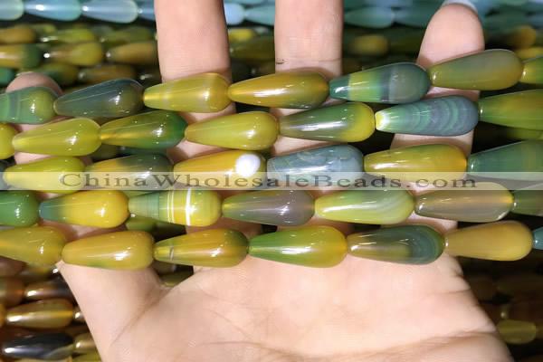 CAA2052 15.5 inches 8*20mm teardrop agate beads wholesale