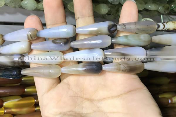CAA2062 15.5 inches 10*30mm teardrop agate beads wholesale