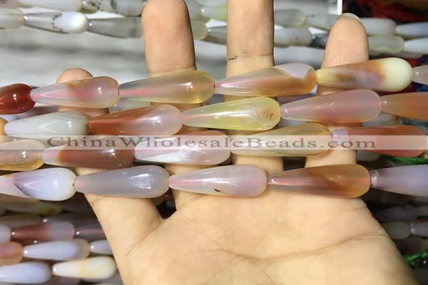 CAA2065 15.5 inches 10*30mm teardrop agate beads wholesale