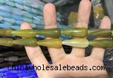CAA2069 15.5 inches 10*30mm teardrop agate beads wholesale