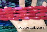 CAA2072 15.5 inches 10*30mm teardrop agate beads wholesale
