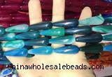 CAA2078 15.5 inches 10*30mm teardrop agate beads wholesale