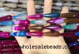 CAA2081 15.5 inches 10*30mm teardrop agate beads wholesale