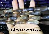 CAA2093 15.5 inches 10*30mm faceted teardrop agate beads