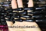 CAA2094 15.5 inches 10*30mm faceted teardrop agate beads