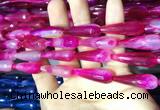 CAA2097 15.5 inches 10*30mm faceted teardrop agate beads