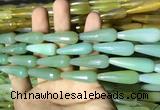 CAA2104 15.5 inches 10*30mm faceted teardrop agate beads