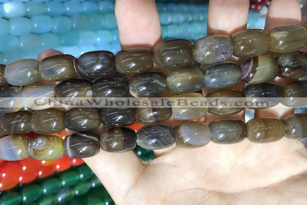 CAA2113 15.5 inches 10*14mm drum agate beads wholesale