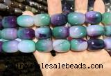 CAA2147 15.5 inches 13*18mm faceted drum agate beads wholesale