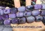 CAA2152 15.5 inches 15*20mm faceted drum agate beads wholesale