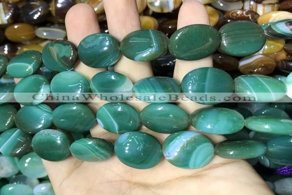 CAA2176 15.5 inches 15*20mm oval banded agate beads wholesale