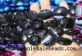 CAA2177 15.5 inches 15*20mm oval banded agate beads wholesale