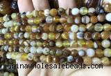 CAA2205 15.5 inches 6mm faceted round banded agate beads