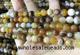 CAA2206 15.5 inches 8mm faceted round banded agate beads