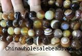 CAA2208 15.5 inches 12mm faceted round banded agate beads