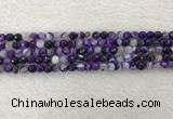 CAA2211 15.5 inches 4mm faceted round banded agate beads