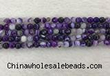 CAA2212 15.5 inches 6mm faceted round banded agate beads