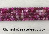 CAA2219 15.5 inches 6mm faceted round banded agate beads