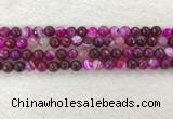 CAA2220 15.5 inches 8mm faceted round banded agate beads