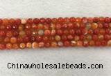 CAA2226 15.5 inches 6mm faceted round banded agate beads