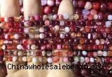 CAA2232 15.5 inches 4mm faceted round banded agate beads