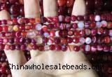 CAA2233 15.5 inches 6mm faceted round banded agate beads