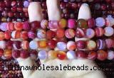 CAA2235 15.5 inches 10mm faceted round banded agate beads