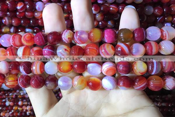 CAA2235 15.5 inches 10mm faceted round banded agate beads
