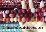 CAA2236 15.5 inches 12mm faceted round banded agate beads