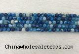 CAA2256 15.5 inches 4mm faceted round banded agate beads