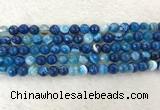 CAA2258 15.5 inches 8mm faceted round banded agate beads