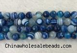 CAA2261 15.5 inches 14mm faceted round banded agate beads