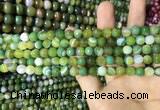 CAA2270 15.5 inches 4mm faceted round banded agate beads