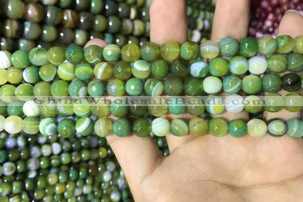 CAA2271 15.5 inches 6mm faceted round banded agate beads