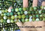 CAA2272 15.5 inches 8mm faceted round banded agate beads