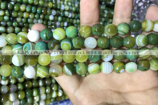 CAA2272 15.5 inches 8mm faceted round banded agate beads