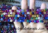 CAA2292 15.5 inches 4mm faceted round banded agate beads