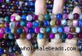 CAA2294 15.5 inches 8mm faceted round banded agate beads