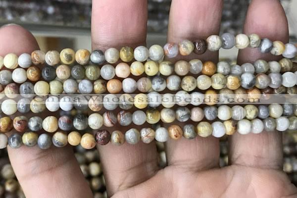 CAA2348 15.5 inches 4mm round crazy lace agate beads wholesale