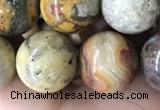 CAA2353 15.5 inches 14mm round crazy lace agate beads wholesale