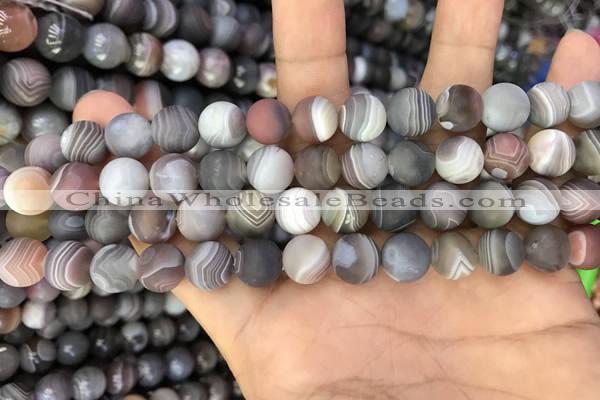 CAA2392 15.5 inches 6mm round matte Botswana agate beads wholesale