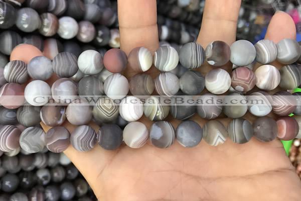 CAA2393 15.5 inches 8mm round matte Botswana agate beads wholesale