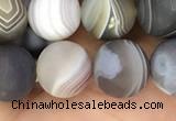 CAA2394 15.5 inches 10mm round matte Botswana agate beads wholesale