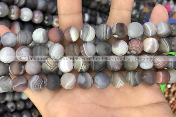 CAA2394 15.5 inches 10mm round matte Botswana agate beads wholesale